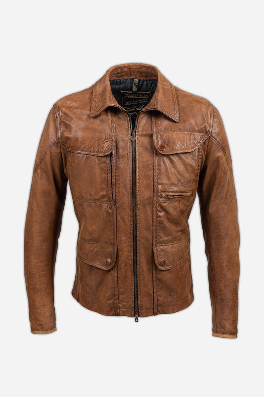 Matchless Kensington 2.0 Men's Leather Jacket Classic Brown - Front View