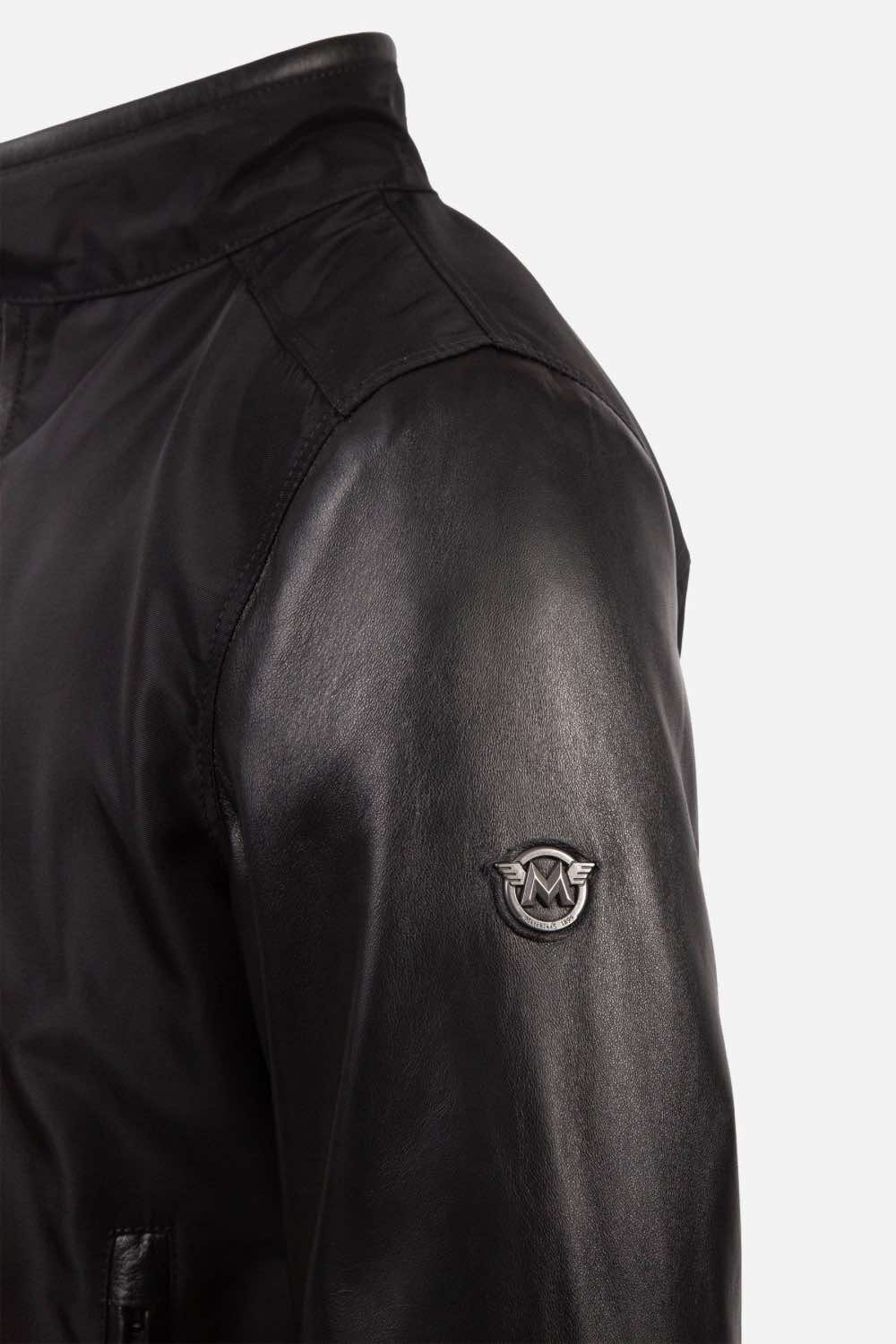 Matchless Seal Hybrid Men's Blouson Jacket Black - Close Up Logo