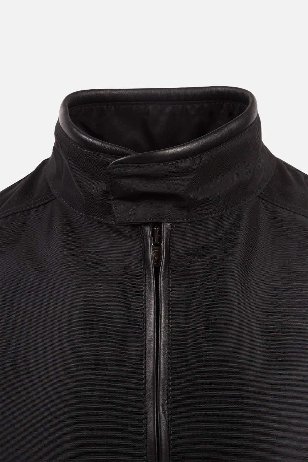 Matchless Seal Hybrid Men's Blouson Jacket Black - Close Up Collar