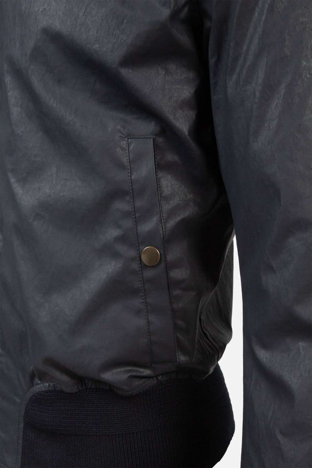 Matchless Ian Men's Leather Bomber Jacket Navy - Close Up Pocket