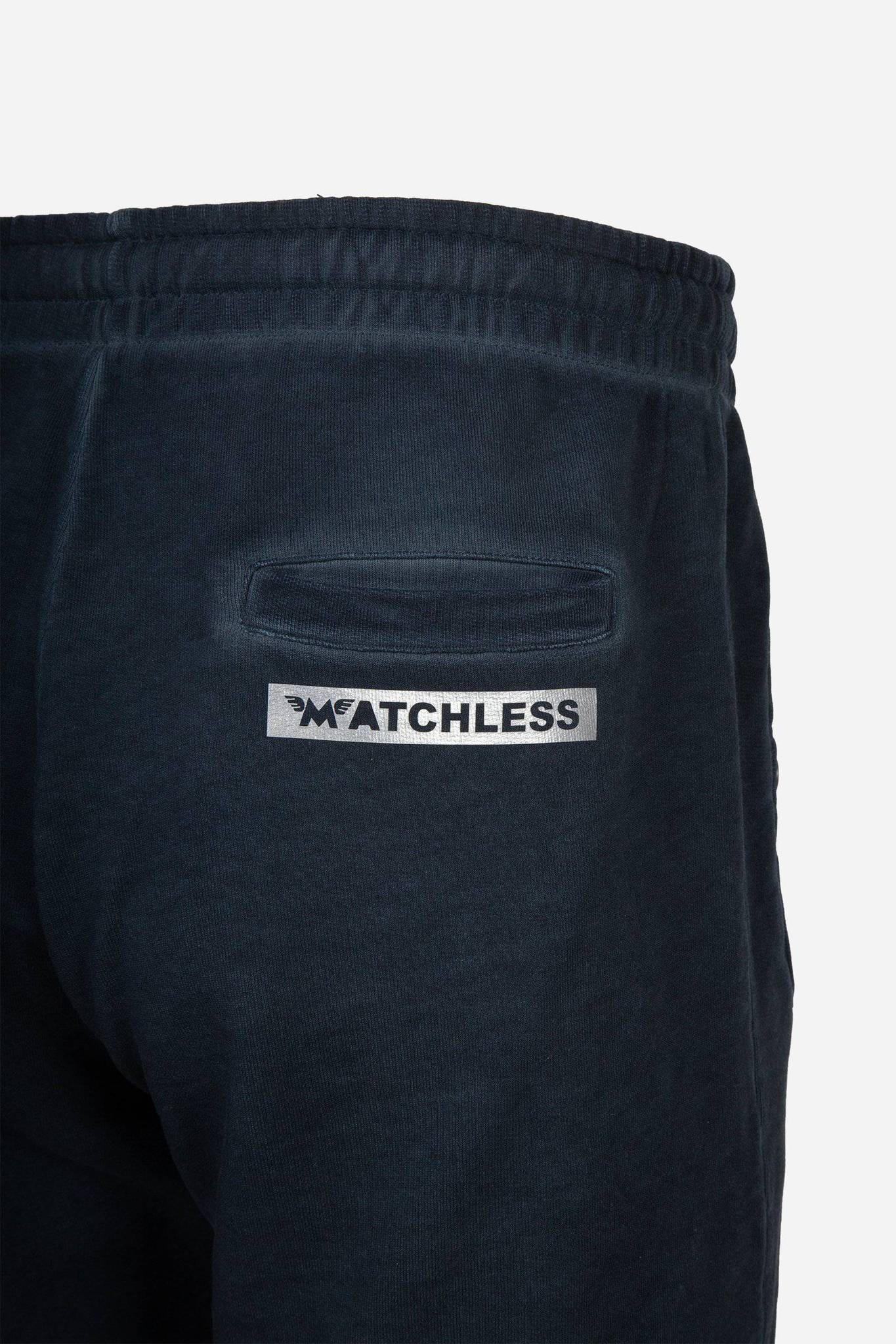 Matchless Stripe Men's Sweat Pants Navy - Close Up Logo