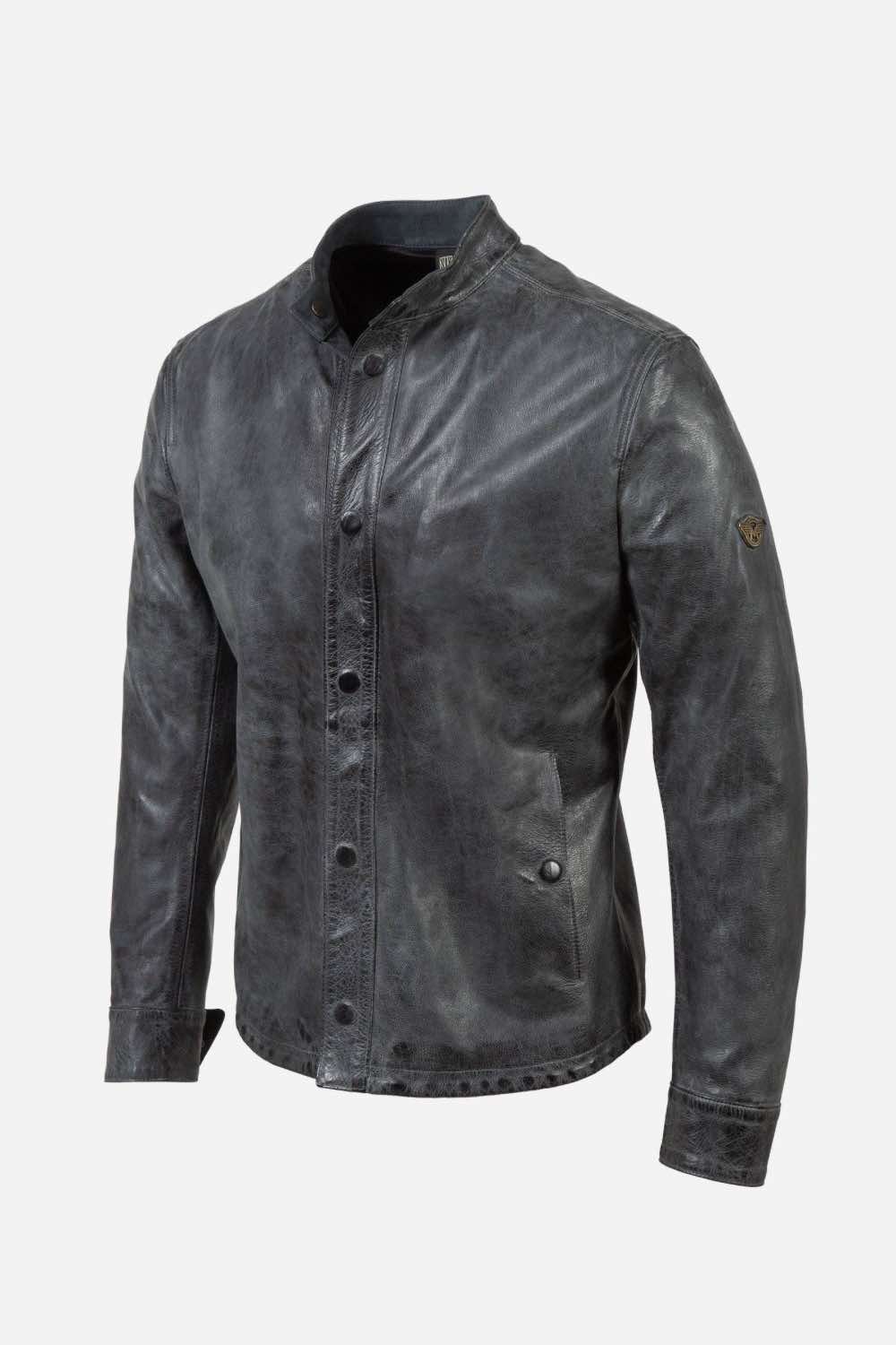 Matchless Shoreditch Shirt Men's Leather Jacket Antique Black - Side View