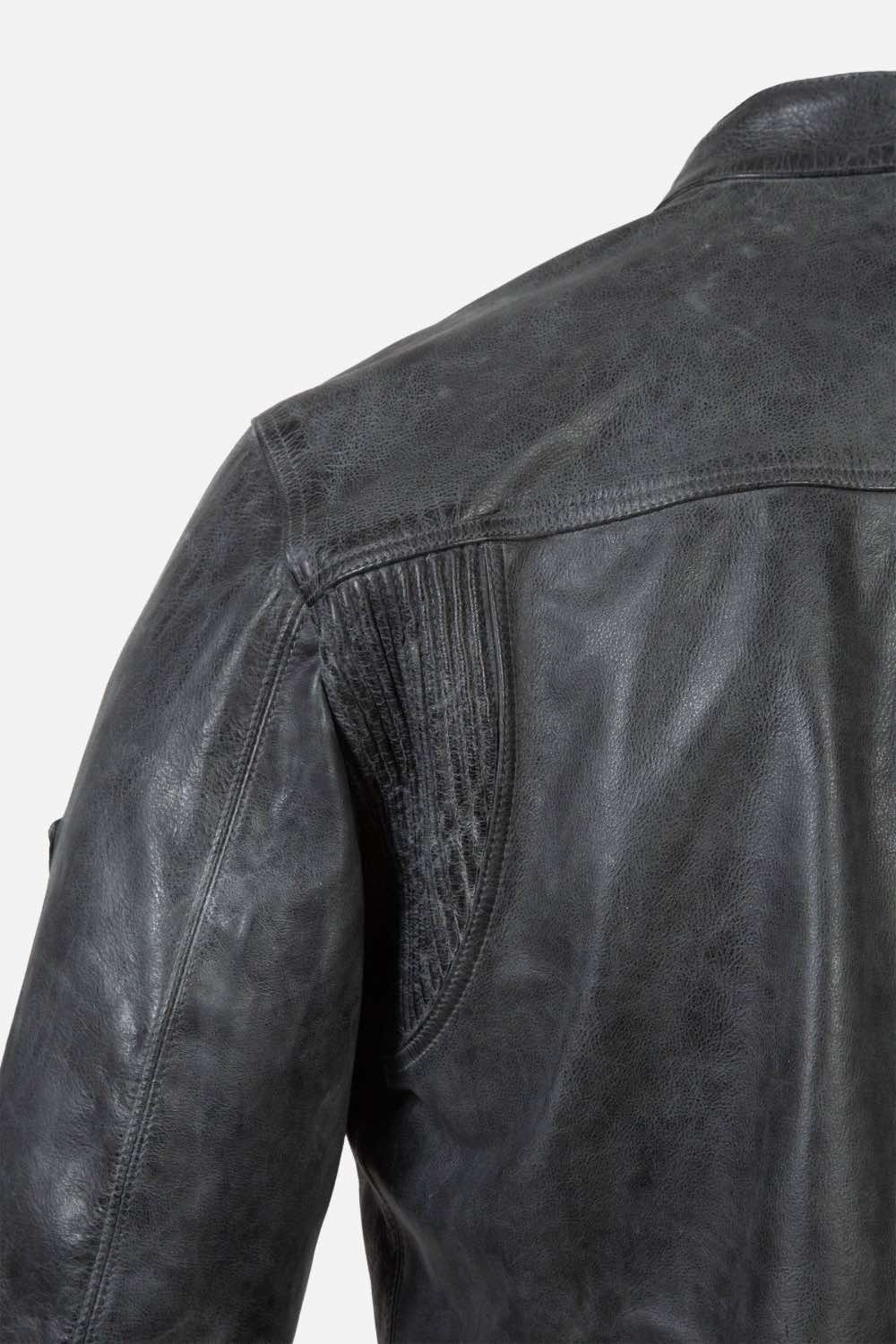 Matchless Shoreditch Shirt Men's Leather Jacket Ottanio - Close Up Pit