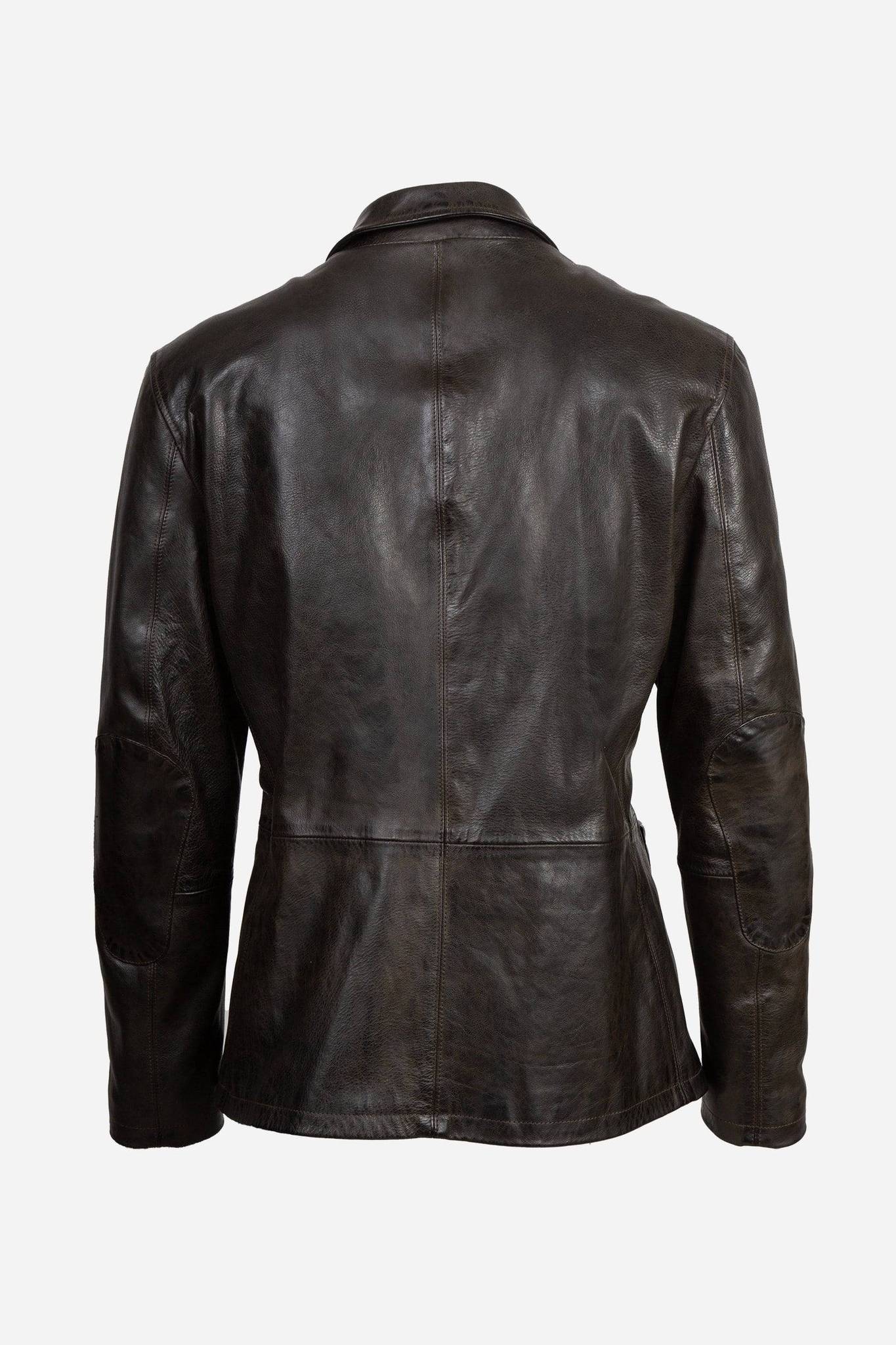 Matchless Ian Blazer Men’s Leather Jacket Antique Black - Back View