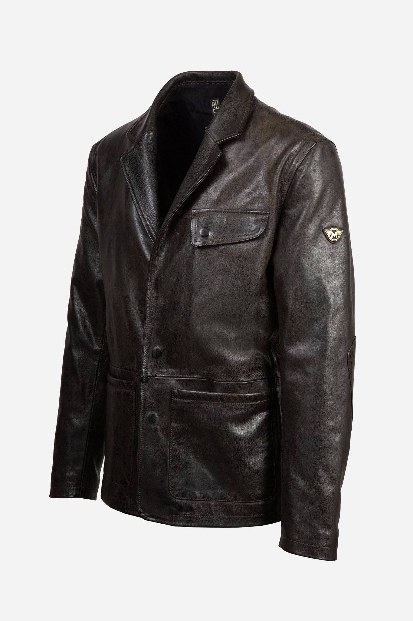 Matchless Ian Blazer Men’s Leather Jacket Antique Black - Side View