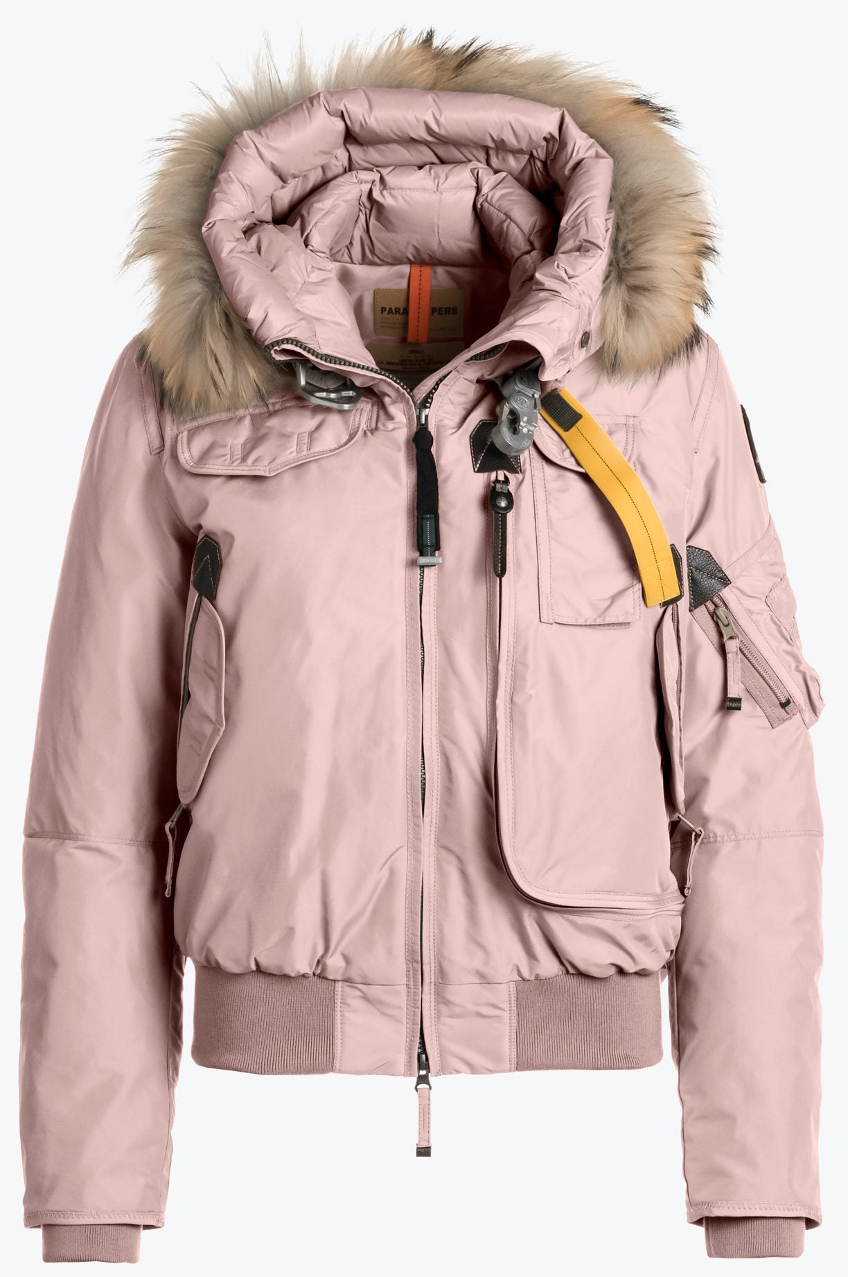 Parajumpers Gobi Women's Hooded Bomber Jacket Pink - Front View Big