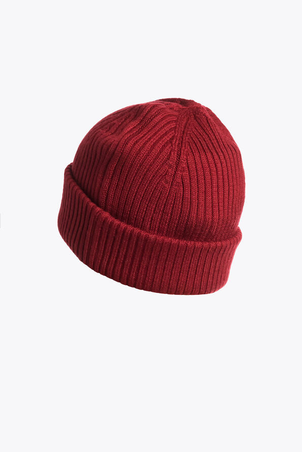 Parajumpers Unisex Rib Beanie Hat Red - Back View