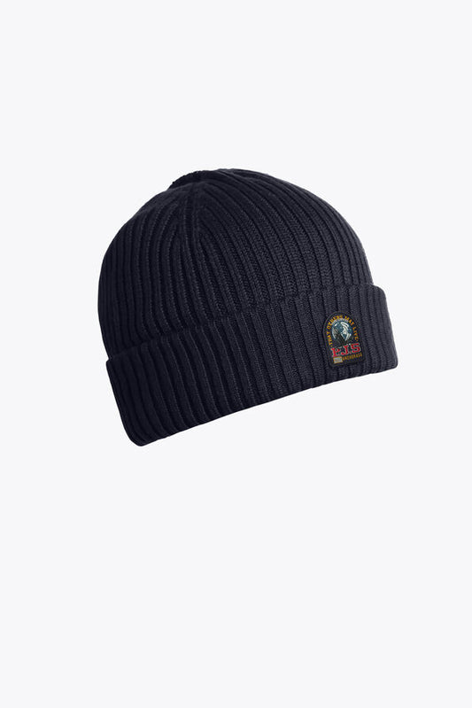 Parajumpers Unisex Rib Beanie Hat Navy - Front View