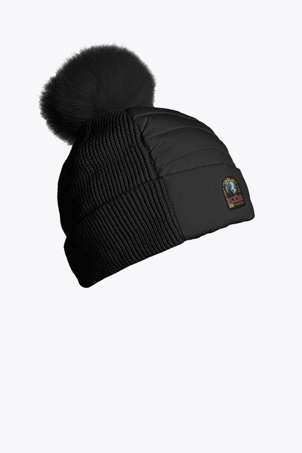 Parajumpers Women's Puffer Hat Black - Front View