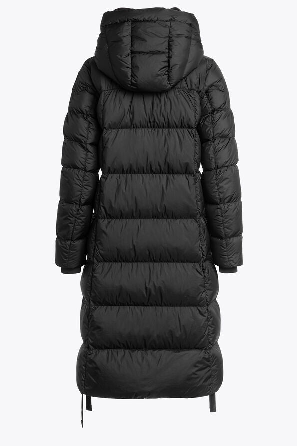 Parajumpers Panda Women's Long Down Coat Black - Back View