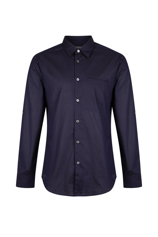 John Varvatos Men’s Button Front Shirt Navy - Front View