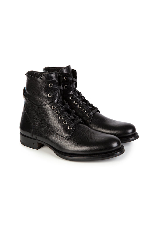 John Varvatos 606 Artisan Convertible Men's Leather Boots Black - Front View