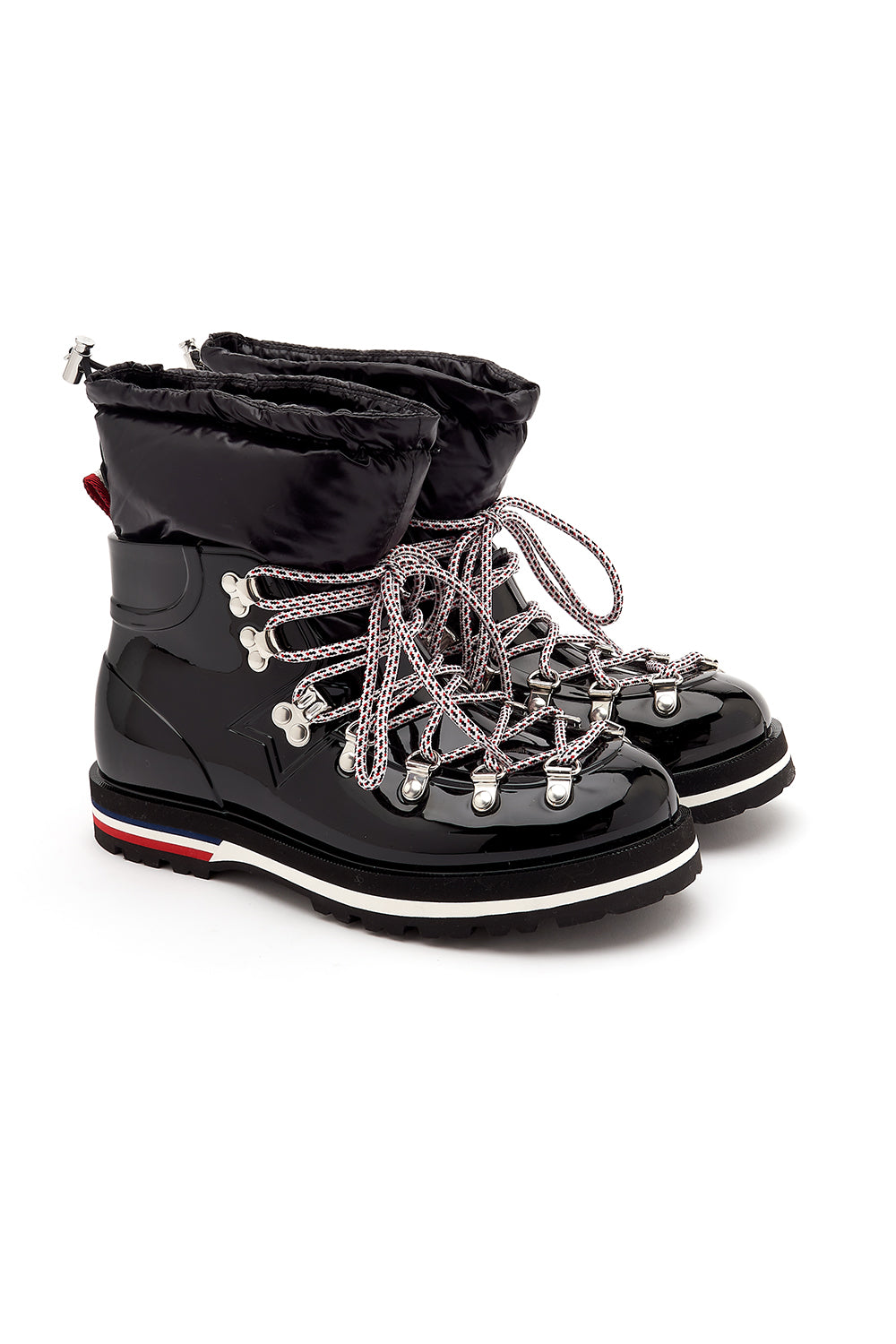 Moncler Inaya Women's Rubber and Down Ankle Boots Black - Front View