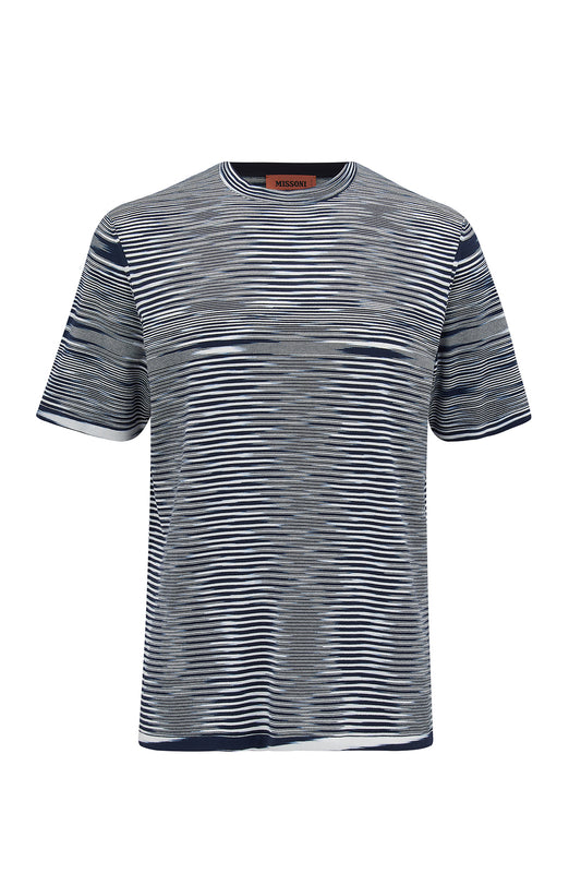 Missoni Men’s Space-dyed Knitted Top Navy - Front View