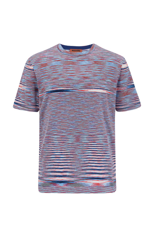 Missoni Men’s Space-dye Knitted T-shirt Pink - Front View