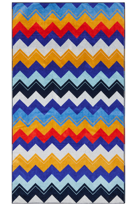 Missoni Zigzag Cotton-terry Beach Towel Multicoloured - Full Length View