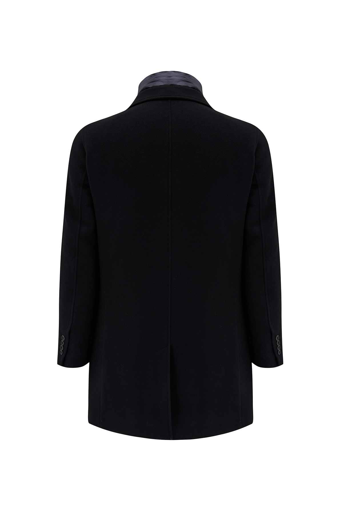 Herno Men’s Cashmere Long Coat Black - Back View