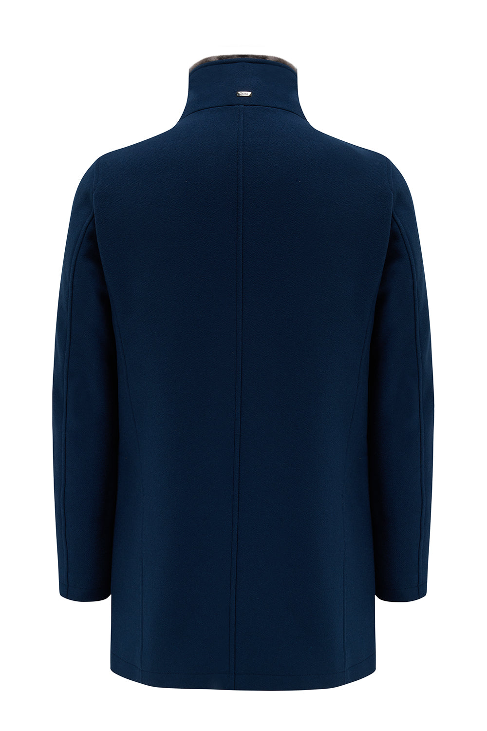 Herno Men's Mink Collar Jacket Blue - Back View