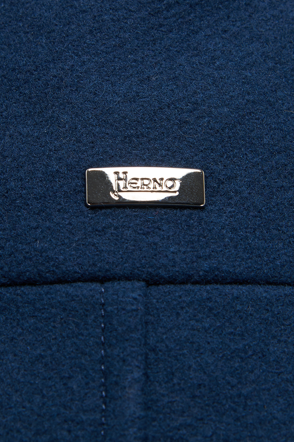 Herno Men's Mink Collar Jacket Blue - Close Up Logo