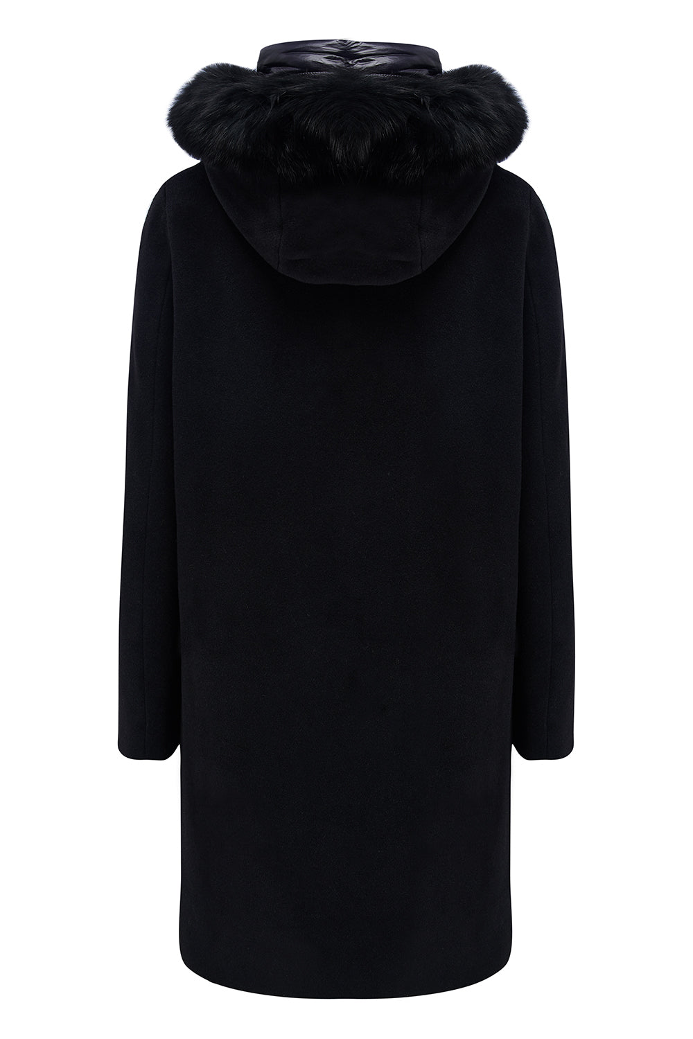 Herno Women’s Alpaca Wool Coat Black - Back View