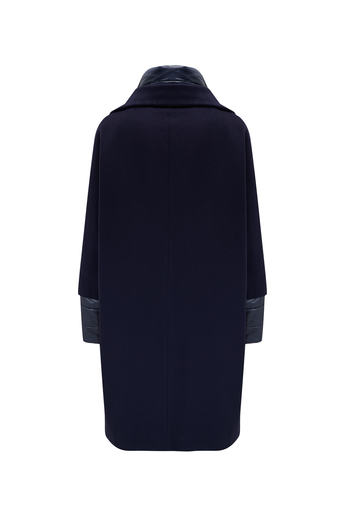 Herno Women’s Wool & Nylon Coat Blue - Back View