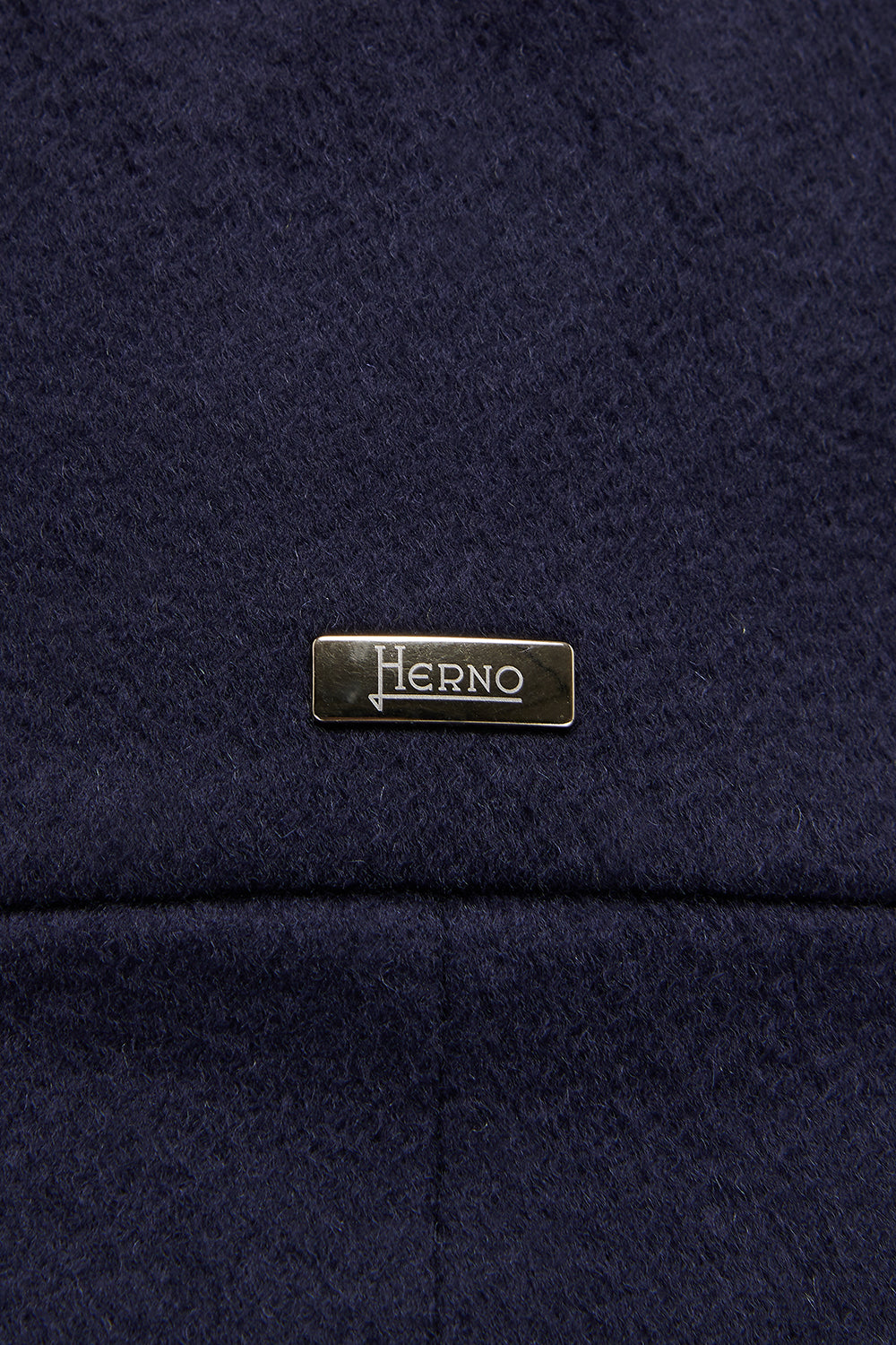 Herno Women’s Wool & Nylon Coat Blue - Close Up Logo