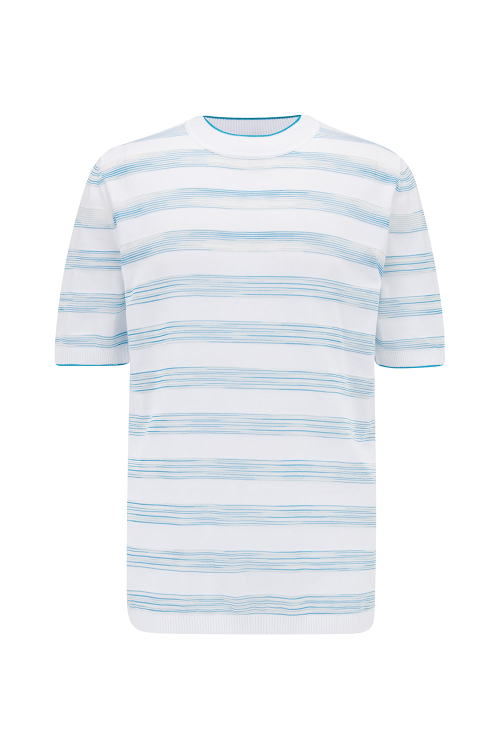 Missoni Men’s Striped Crew-Neck T-shirt White - Front View