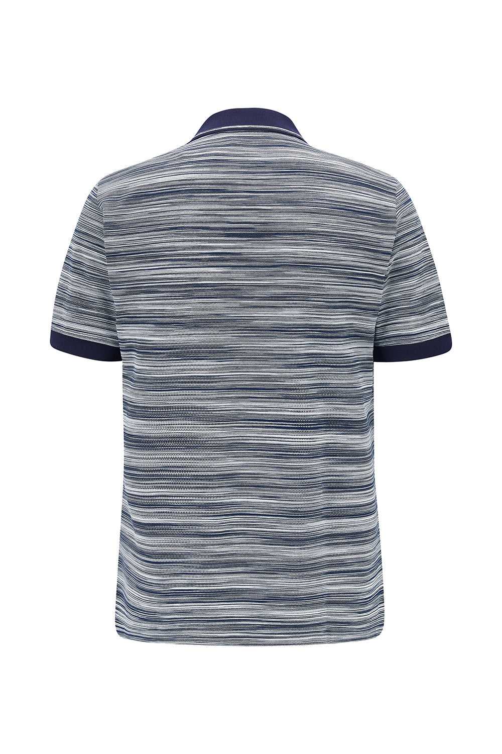 Missoni Men’s Space-dyed Stripe Polo Shirt Black/White - Back View