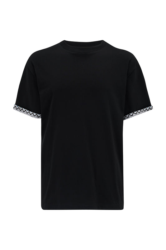 Missoni Men’s Crew-neck T-shirt Black - Front View