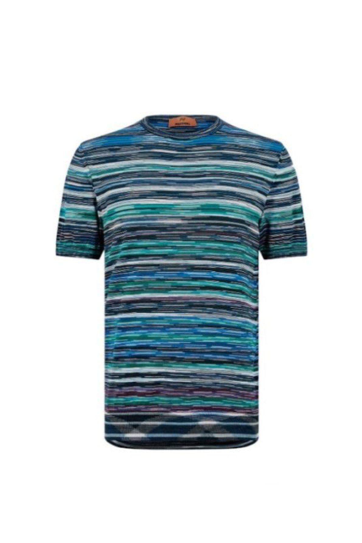 Missoni Men’s Short Sleeved Crew Neck Cotton Knit T-shirt - Front View