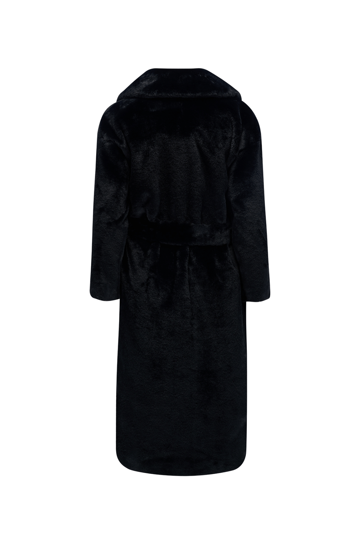 Women's Black Faux Fur Coat by Herno - Back View