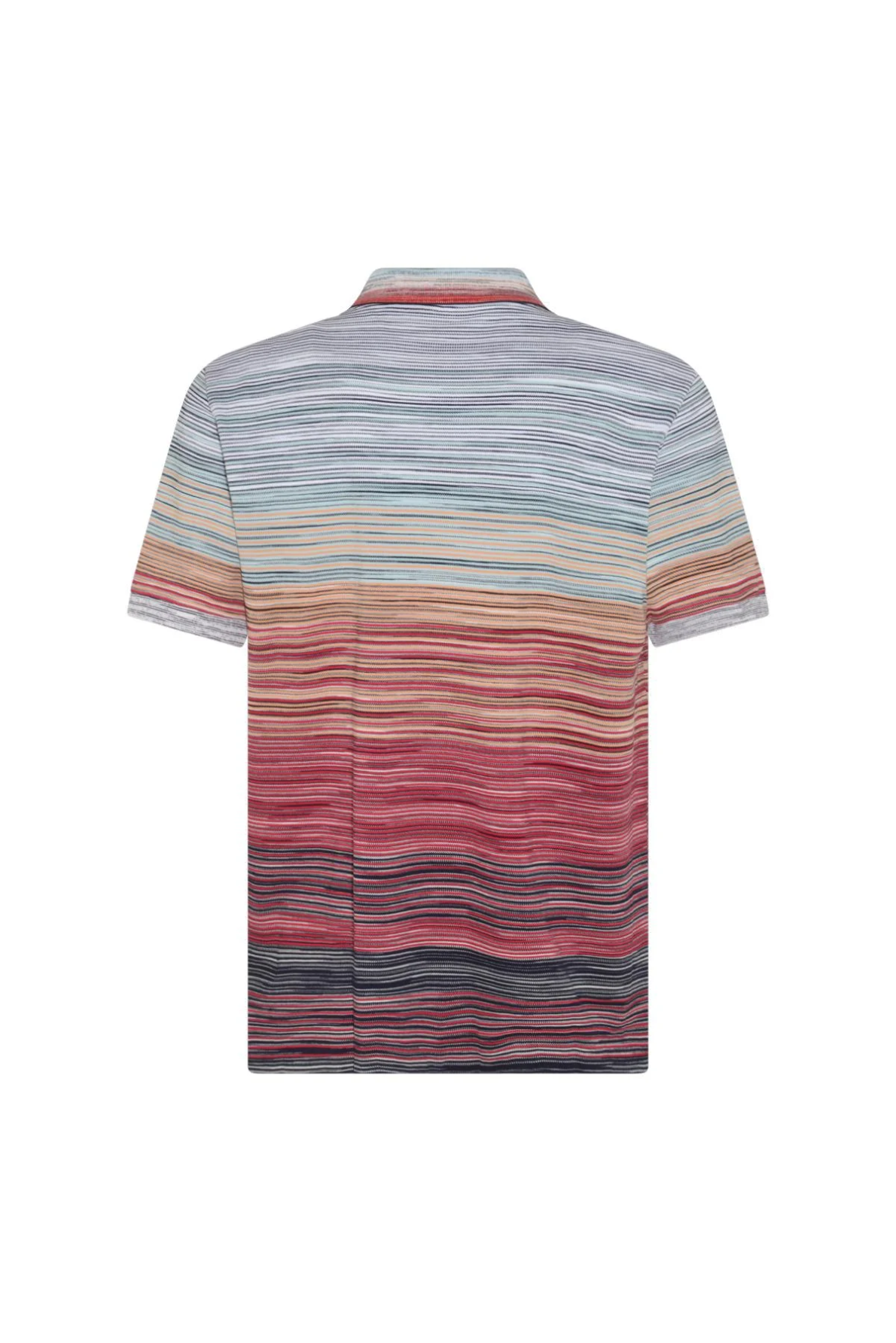 Missoni Men’s Knitted Stripe Polo Shirt Multicoloured - Back View