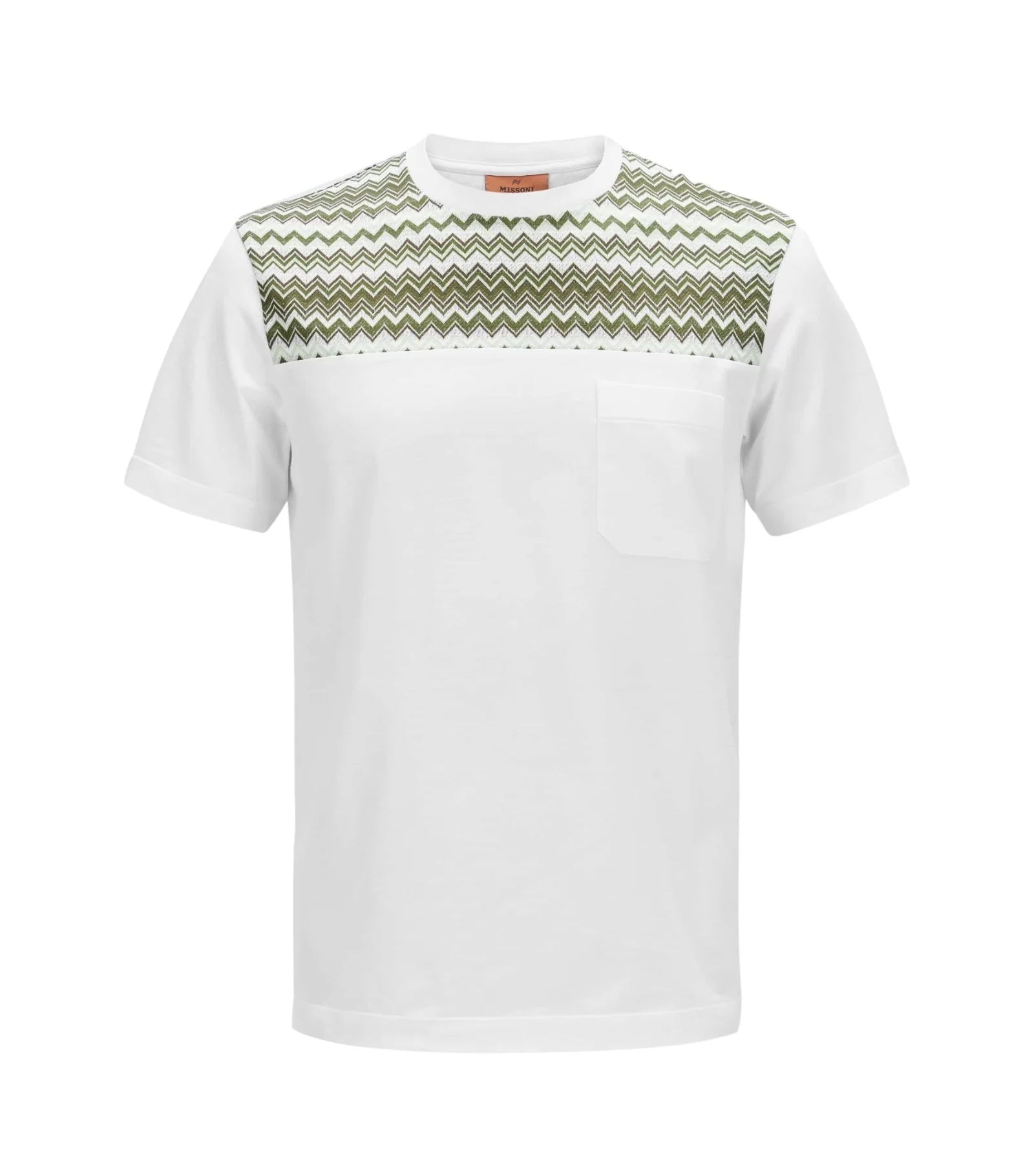 Missoni Men’s Crew-neck T-shirt White/green –  Front View