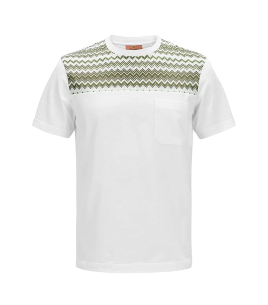 Missoni Men’s Crew-neck T-shirt White/green –  Front View