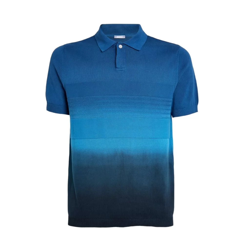 Jacob Cohën Men's Ombre Cotton-Knit Polo Shirt Blue - Front View