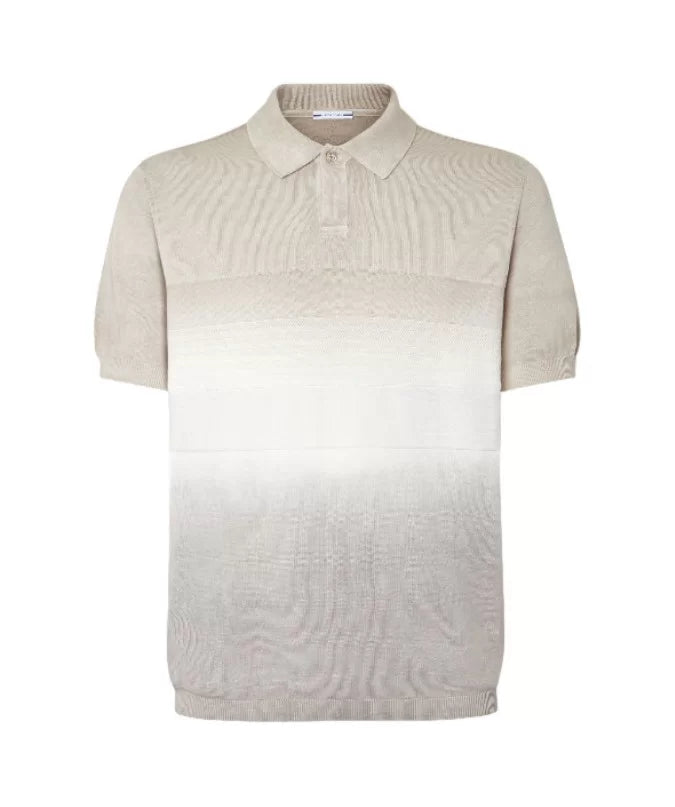 Jacob Cohën Men's Shaded Cotton-Knit Polo Shirt Champagne Cream - Front View