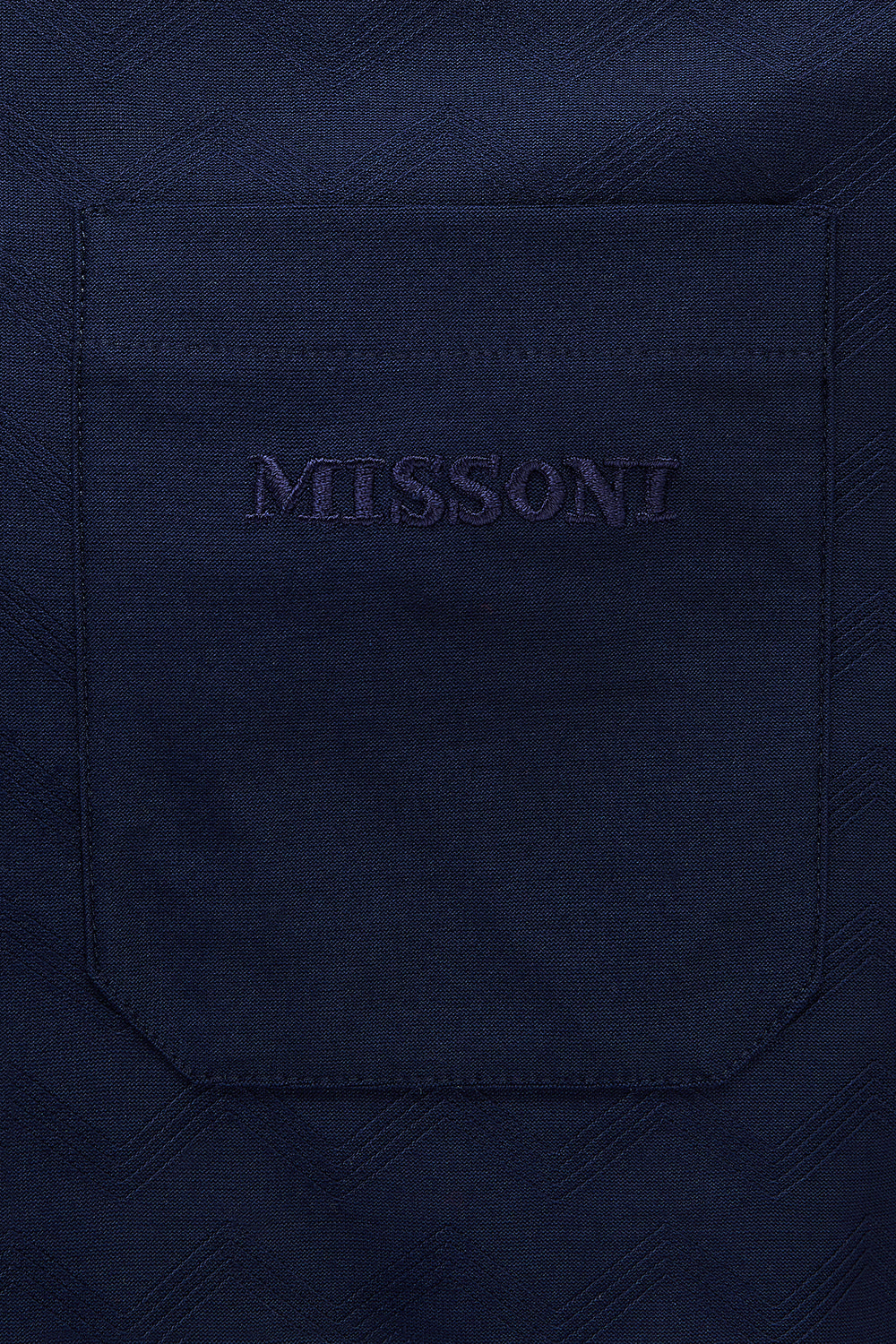 Missoni Men's Seraphim Polo Shirt Navy - Close Up Pocket