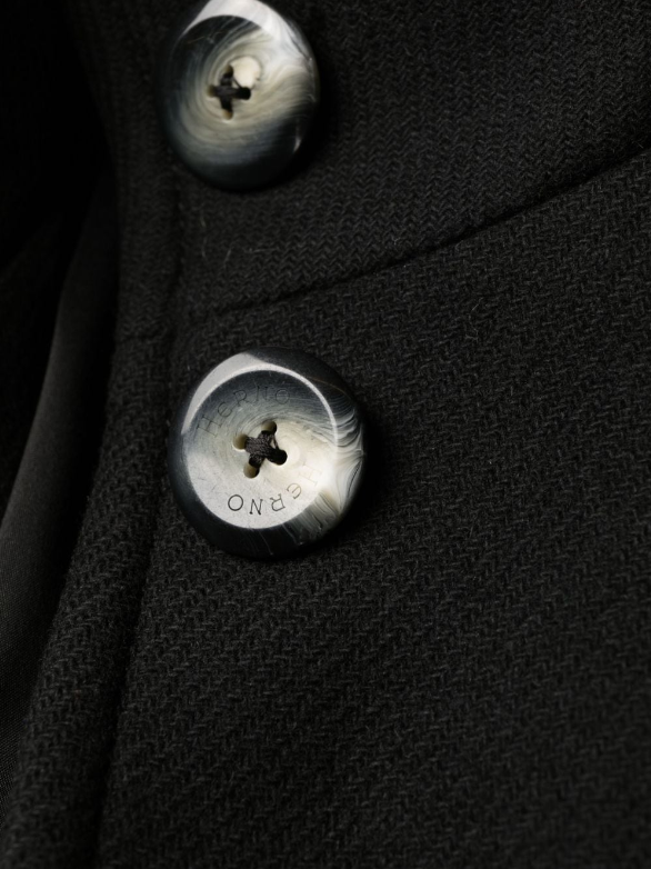 Herno Women’s Wool Military Coat Black - Close Up Buttons