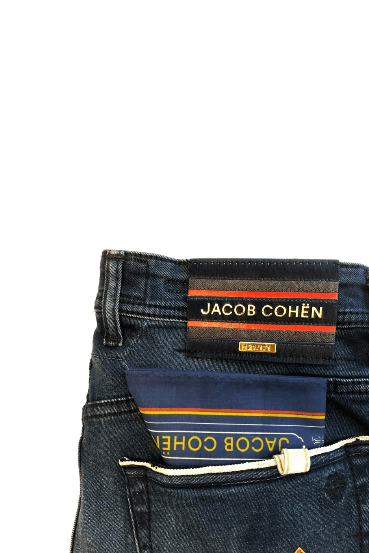 Jacob Cohën Men's Slim Fit Jeans Blue - Close Up Logo Patch